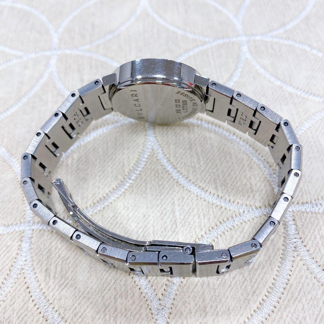 75-10☆美品☆ BVLGARI BB23SS 腕時計 ステンレス 黒文字盤