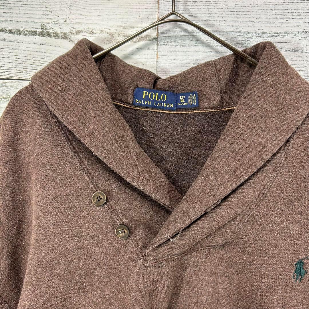 【希少】POLO RALPH LAUREN ショルダーパッチ トレーナーブラウン 希少】POLO RALPH LAUREN ショルダーパッチ トレーナーブラウン