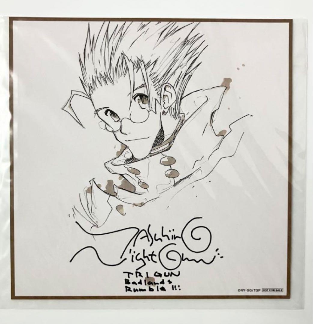 非売品★劇場版トライガン 入場記念サイン色紙 ヴァッシュ 内藤泰弘 TRIGUN