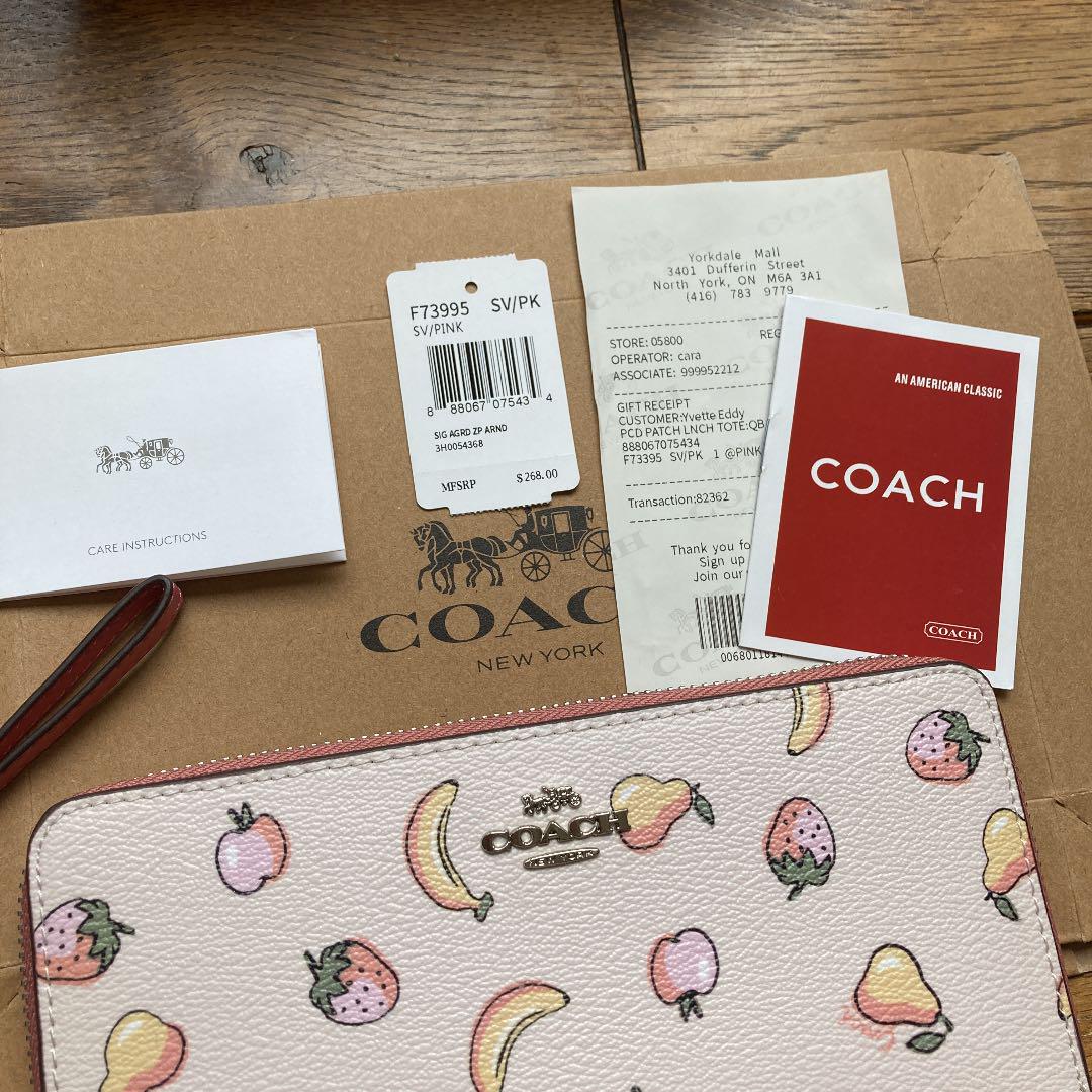 得価高品質 COACH コーチ 長財布 ピンク フルーツ柄 4aVvO-m65307259676 新作豊富な