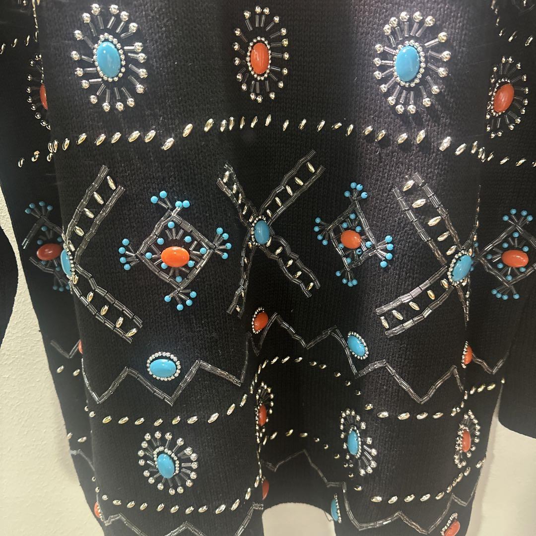 ビーズビジュー刺繍 長袖セーター ビンテージ フランス製　レトロ