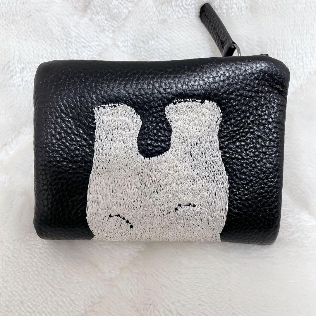 ✨未使用級✨イアパピヨネ ear PAPILLONNER 白くま刺繍　折り財布