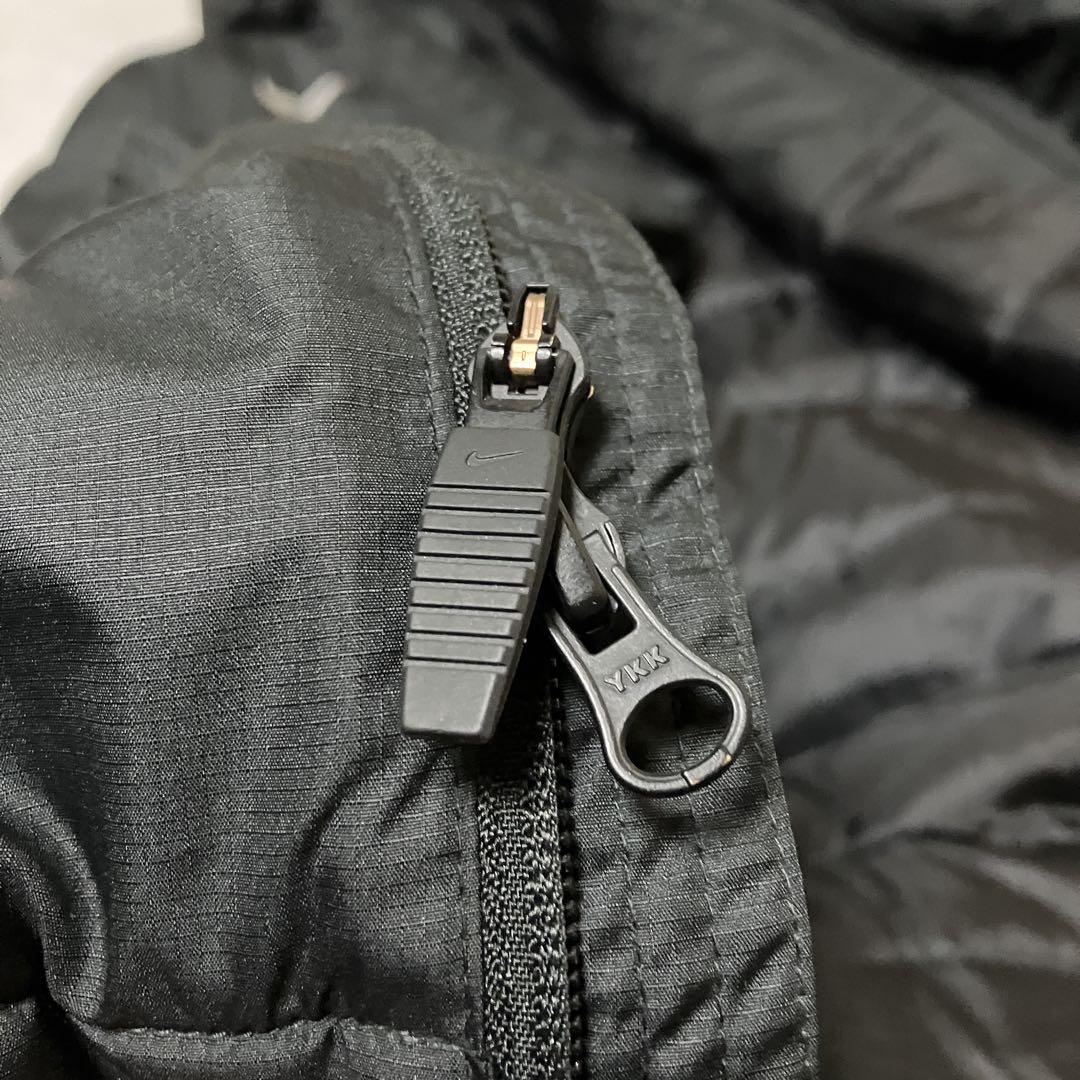 【人気:Lサイズ】NIKE ベンチコート　黒　ロング丈　フード着脱可能　2way