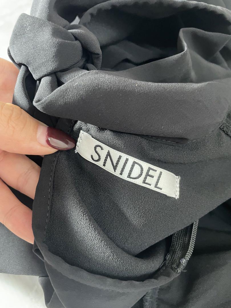 【美品】SNIDEL スナイデル　リブドッキングシフォンプリーツワンピース
