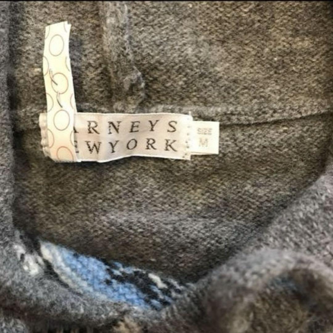 Barneys New York フード付きセーター グレー ウール100%
