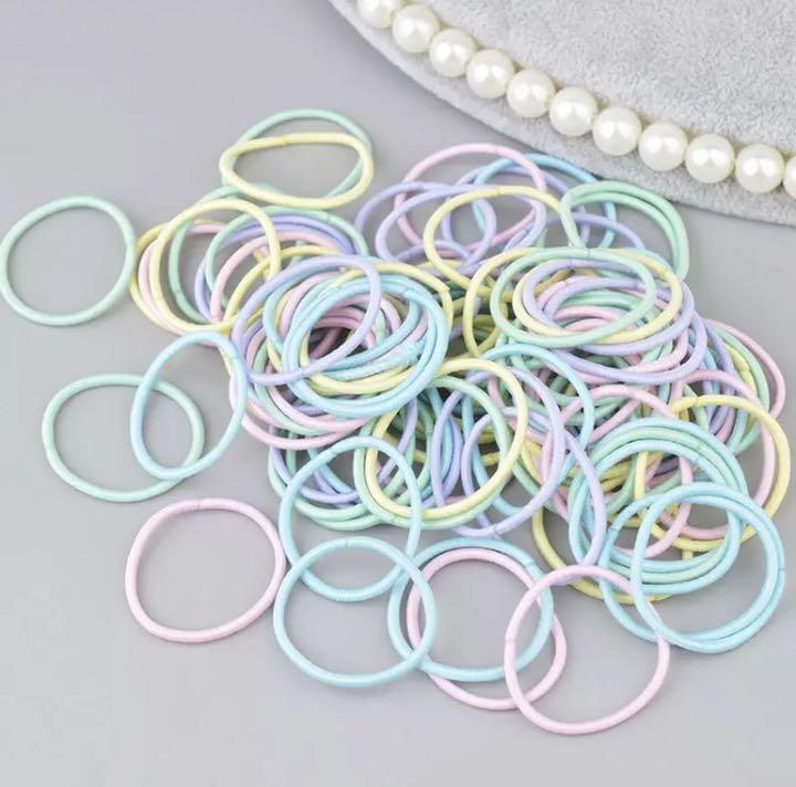 120円 【ポイント10倍】 100本 ヘアゴム キッズゴム ハンドメイド 資材 まとめ売り 大量