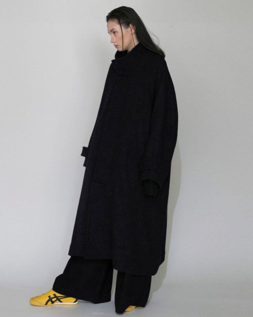 ジャケット・アウター WOOL BEAVER STAND COLLAR LONG COAT L