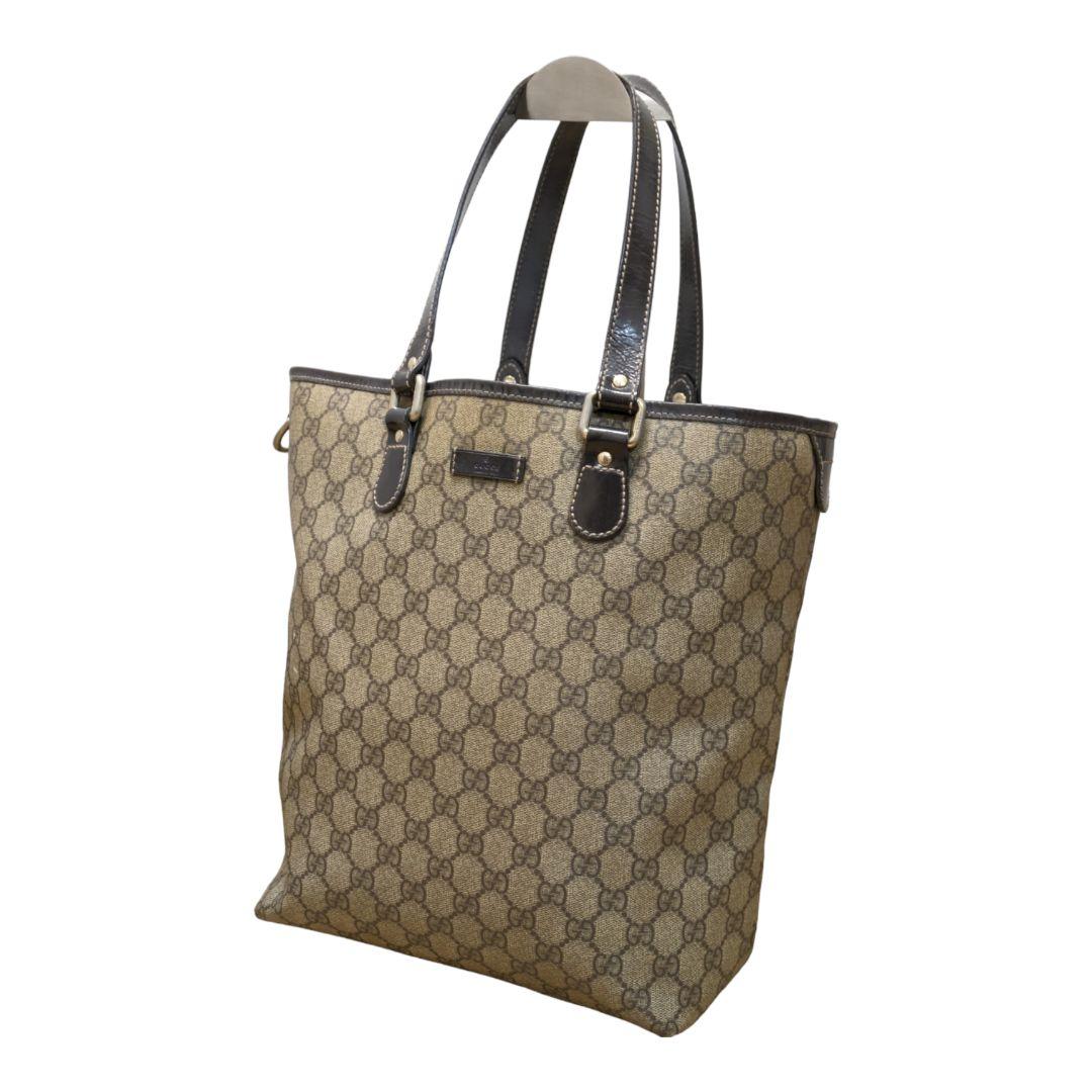 GUCCI グッチ トートバック GGスプリーム PVC レザー ベージュ
