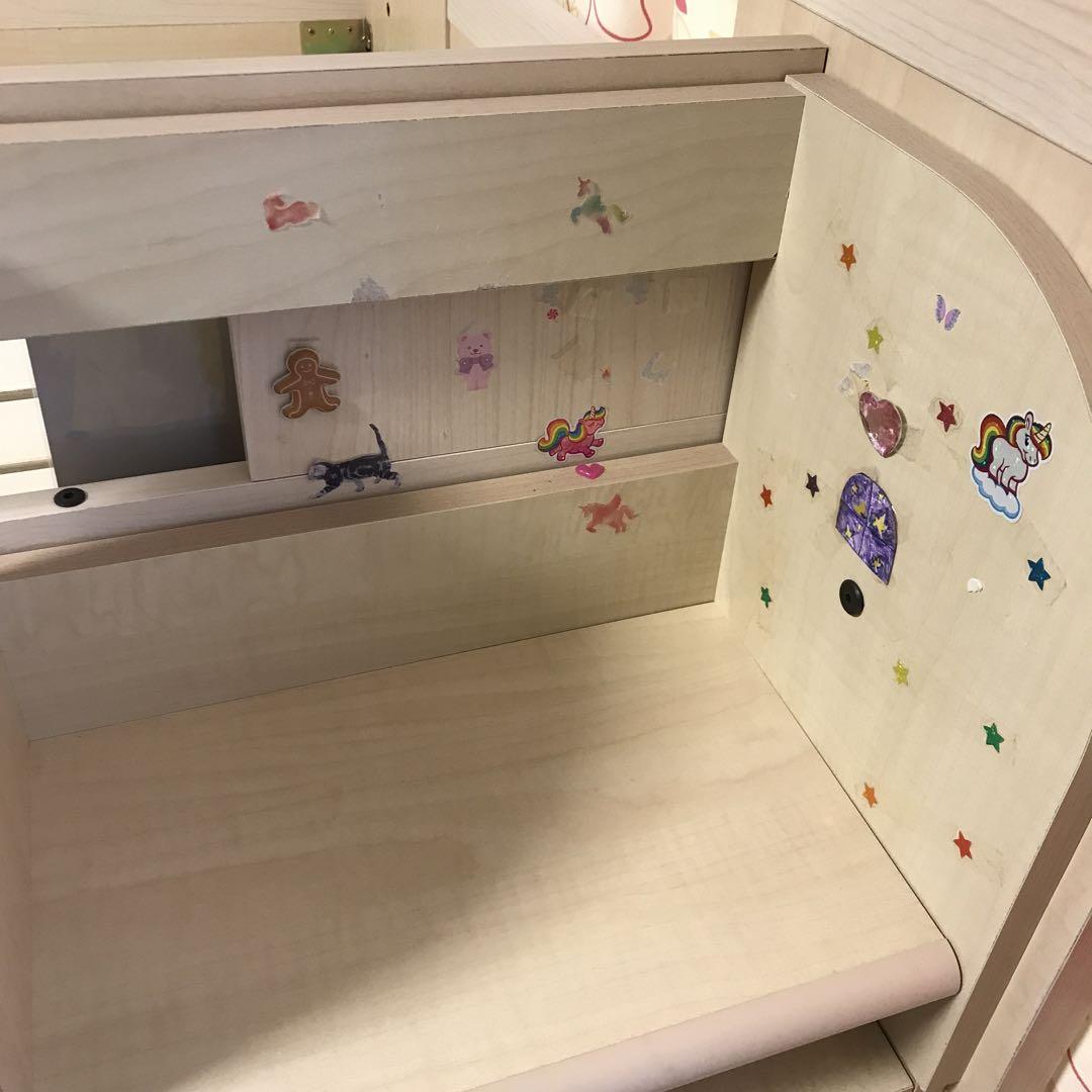 階段付きシステムベット　ロフトベット　デスク付き　子ども用