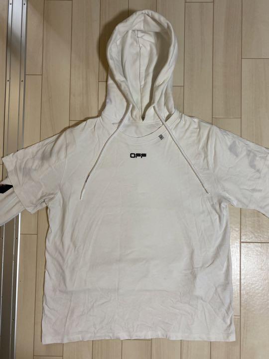 off-white パーカー カラヴァッジオ アロー オフホワイト レイヤード-