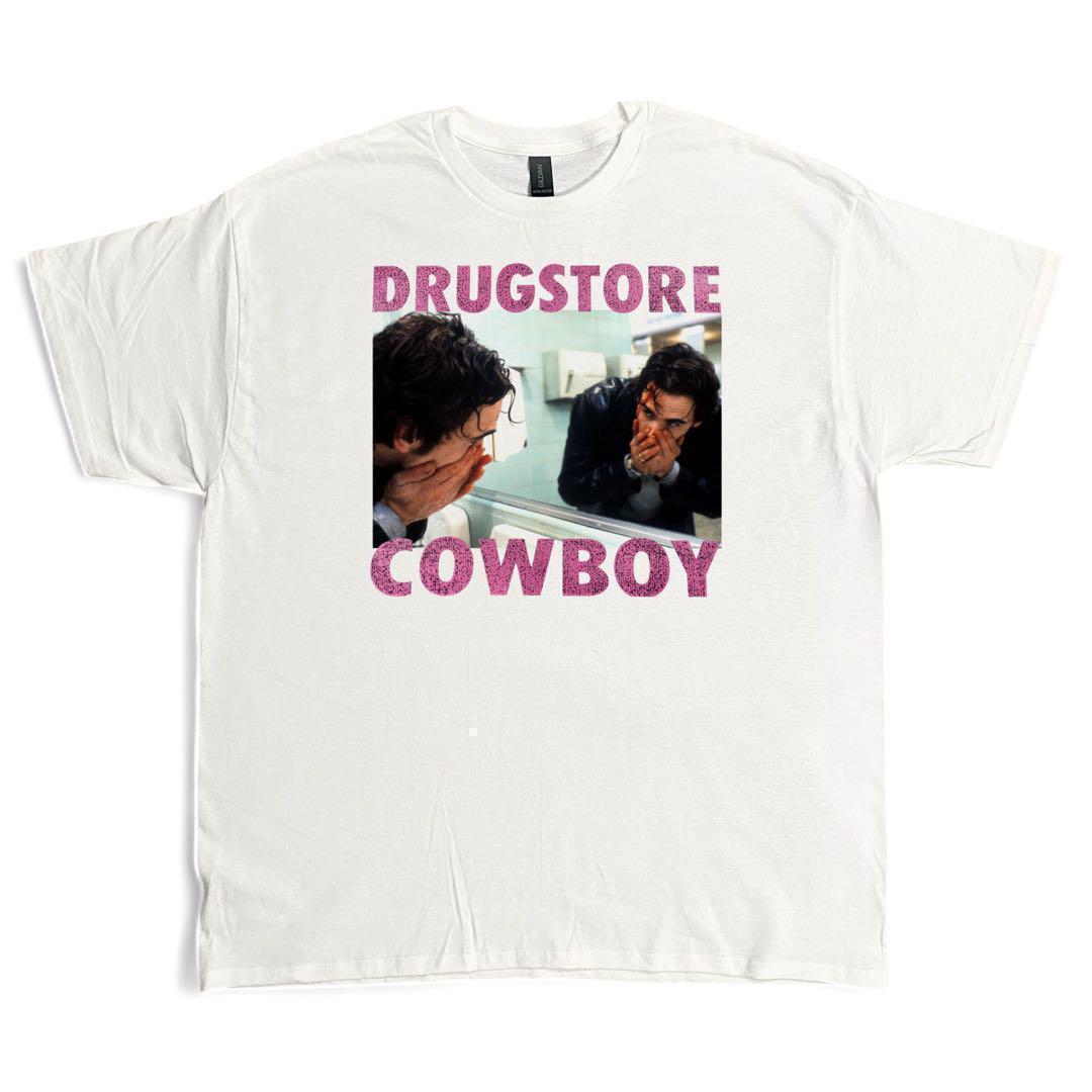 非売品　DRUGSTORE COWBOYドラッグストアカウボーイ映画Tシャツ DRUGSTORE COWBOY ドラッグストアカウボーイ Tシャツ 白