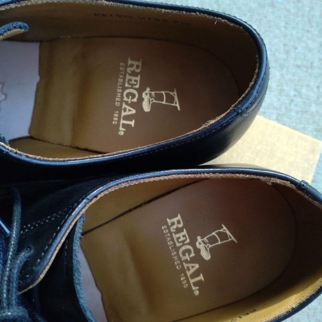【新品、未使用】REGAL ブラックレザー ドレスシューズ　25.5センチ REGAL ブラックレザードレスシューズ