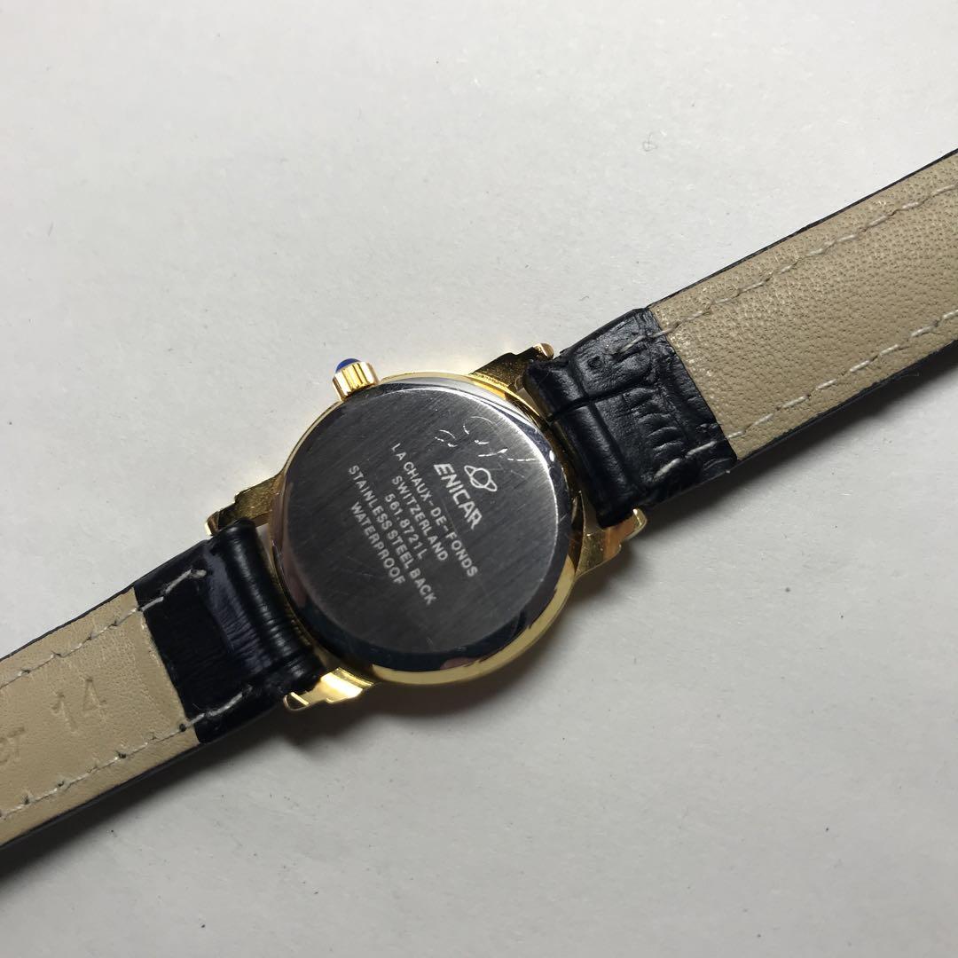ENICAR エニカ 腕時計 レディース スイス製 希少　稼働品　石付き