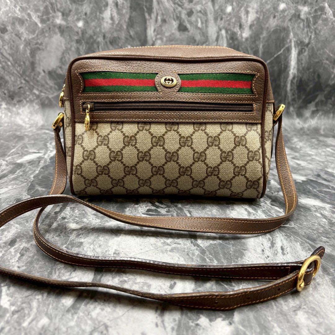 ✨極美品✨GUCCI シェリーライン ショルダーバッグ GG レザー ブラウン