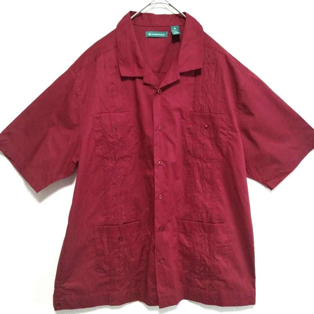 レア中古美品☆90s～00s☆Cubavera キューバベラ 刺繍キューバ