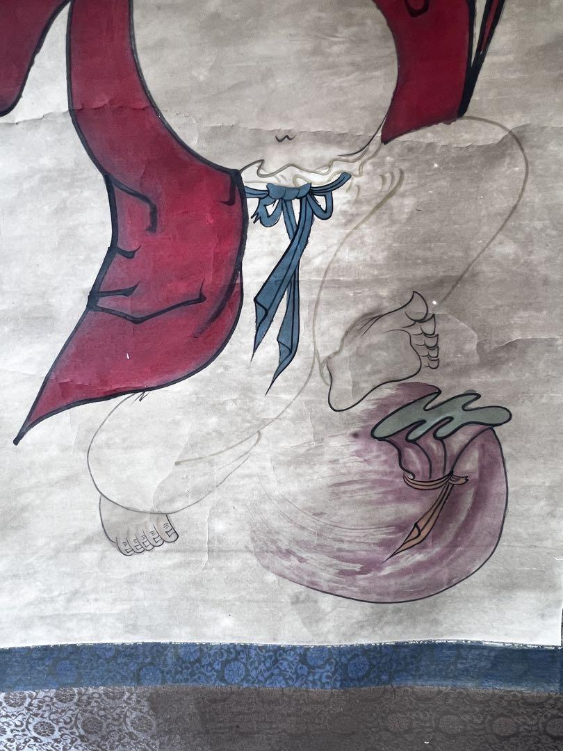 水墨画】手描き布袋様掛け軸 - メルカリ
