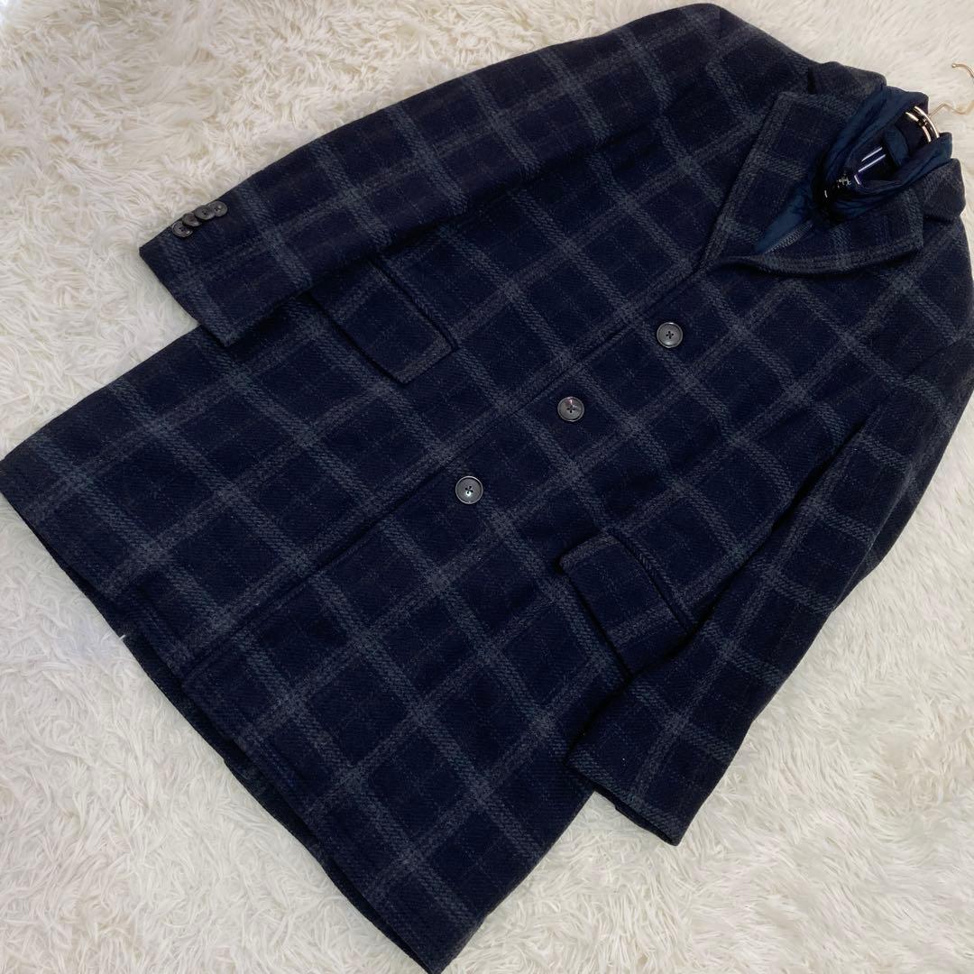 TOMMY HILFIGER チェック柄コート ネイビー MM TOMMY HILFIGER