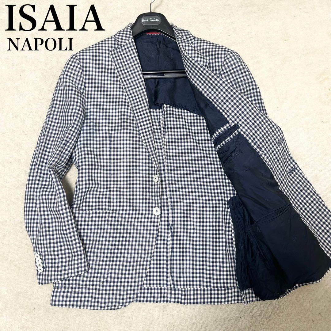 希少　イザイア　ISAIA ギンガムチェック　テーラードジャケット　コットン
