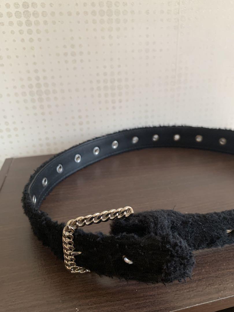 AFB ファー　ベルト　即完品　ブラック　リルテッカ