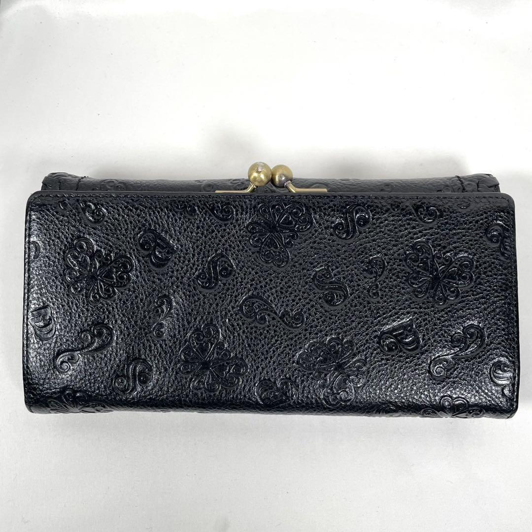 未使用に近い ANNA SUI アナスイ 長財布 がま口 バタフライ 箱付き