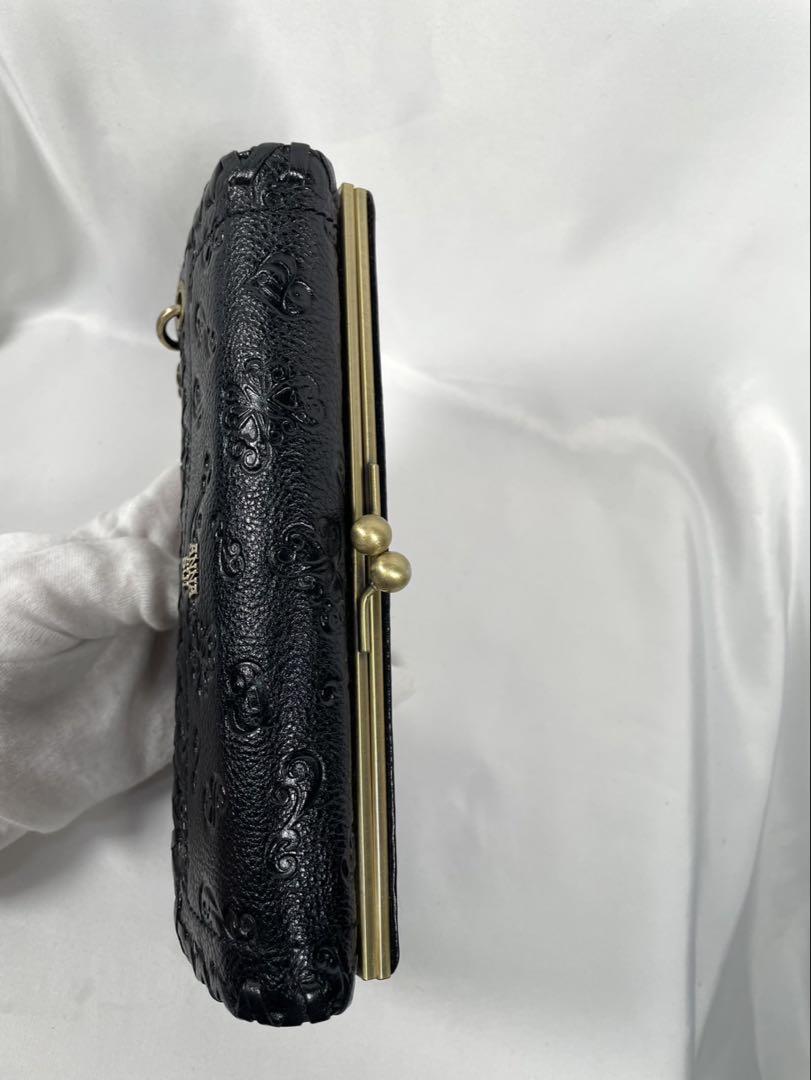 未使用に近い ANNA SUI アナスイ 長財布 がま口 バタフライ 箱付き