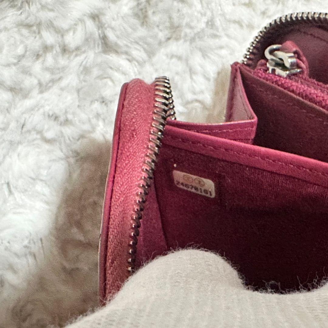 CHANEL 美品 フーシャ 長財布 レディース カメリア ラウンドファスナー
