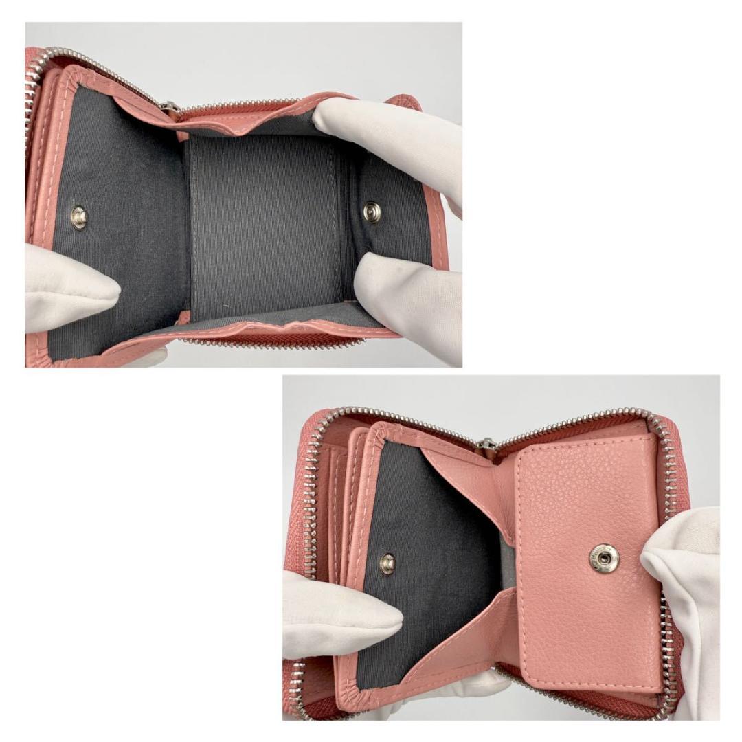 未使用訳あり マットクロコダイル 二つ折り財布 ピンク系 ラウンドファスナー 未使用訳あり マットクロコダイル 二つ折り財布 ピンク系 ラウンドファスナー