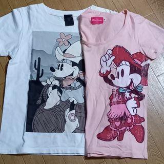 ミッキー＆ミニー プリントTシャツ 2枚セット