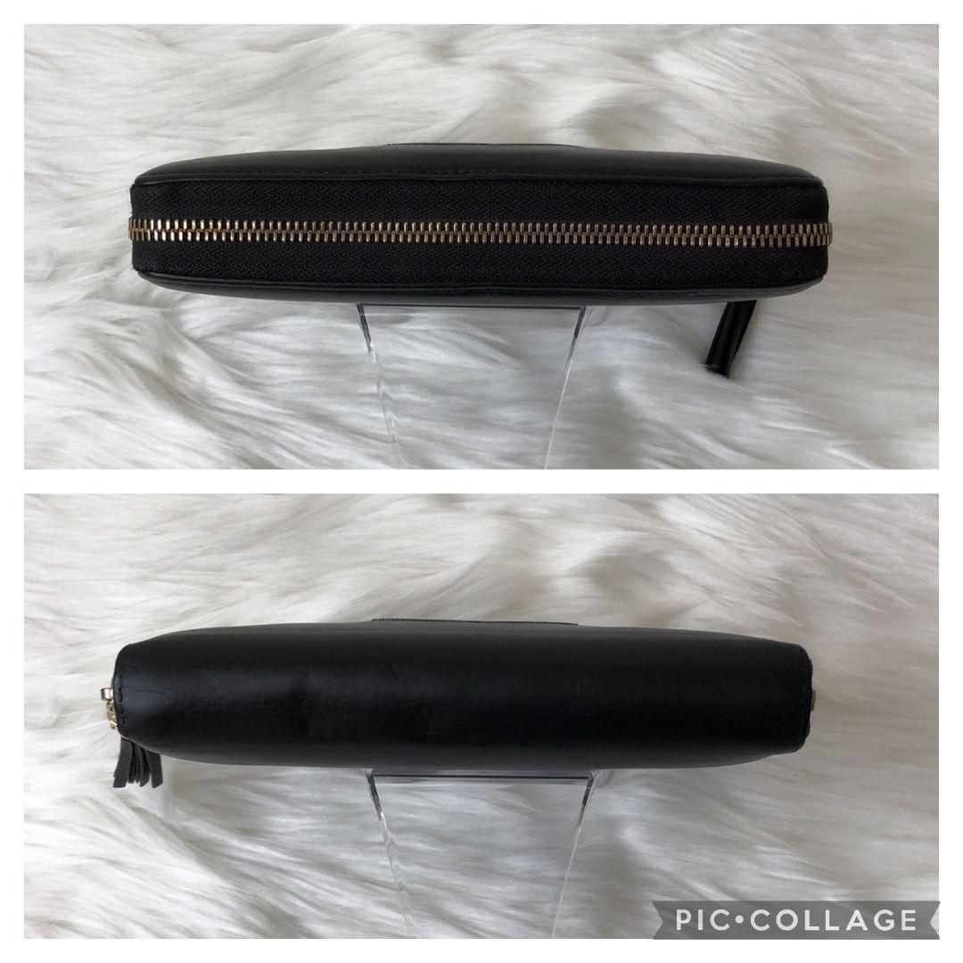 【良品】GUCCI 長財布 ソーホー ラウンドファスナー フリンジ タッセル