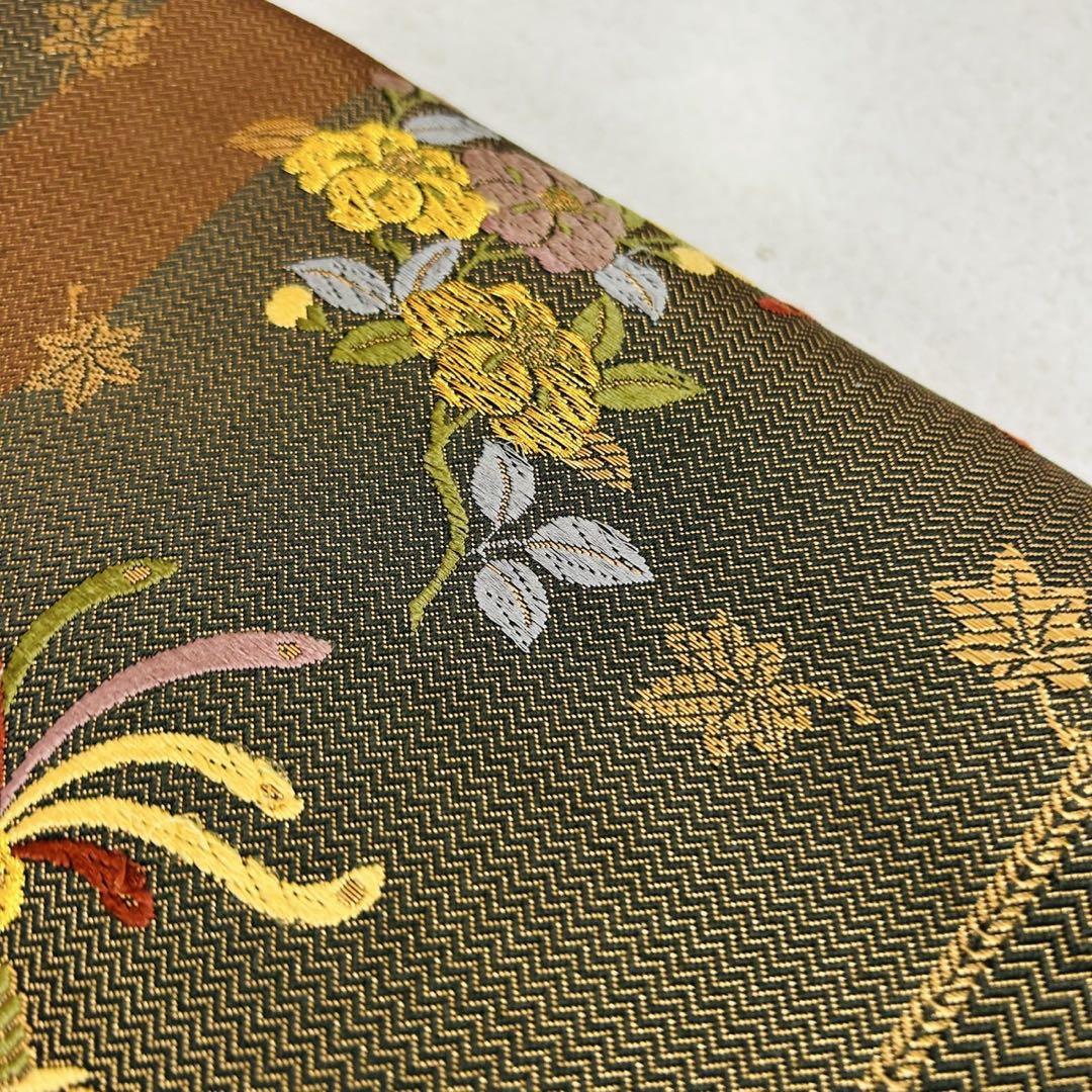 袋帯 鳳凰花紋散らし 六通 正絹 着物 RO-2263 袋帯 鳳凰花紋散らし 六通 正絹 着物 RO-2263