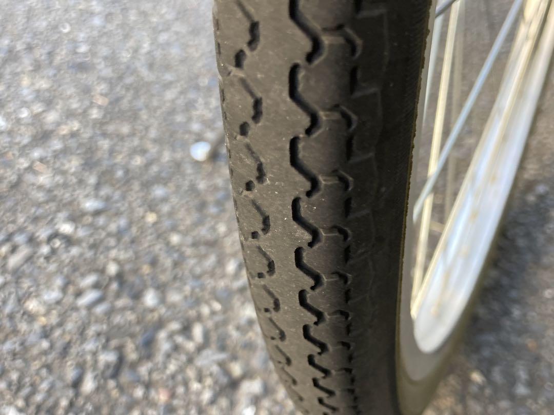 中古子供自転車6段変速オートライト⭐︎22インチ★パープル★カゴ新品※配達地域限定
