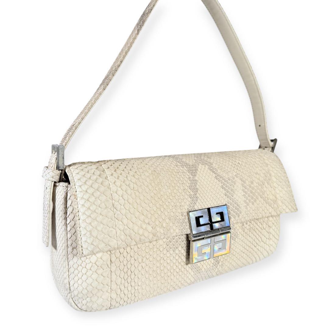 極美品】GIVENCHY ジバンシー パイソン ワンショルダーバッグ 4G