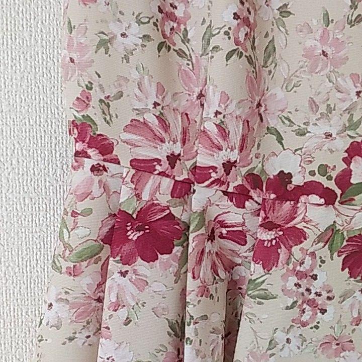 美品】LAISSEPASSE レッセパッセ 花柄 ミルクティー色 ワンピース