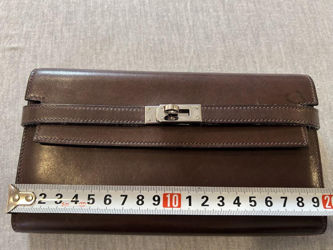 お値下げ　正規品　エルメス財布　ケリーウォレット　濃茶色