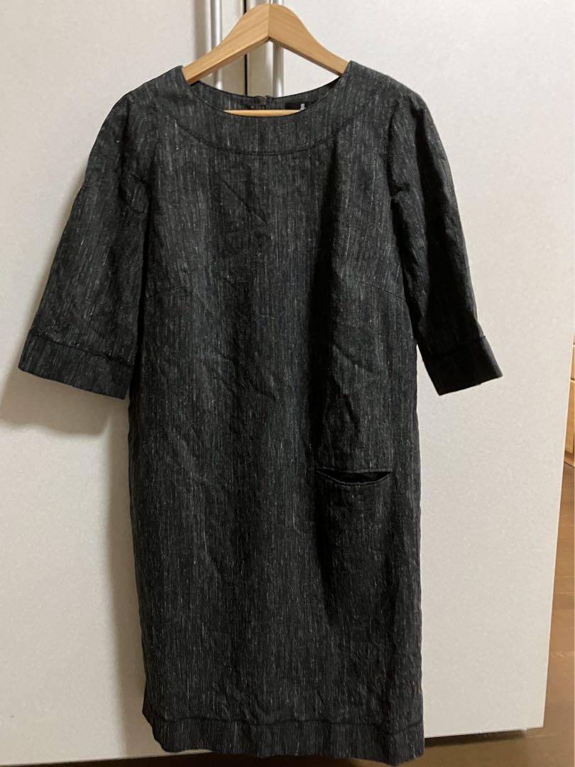 LANVINCOLLECTION ワンピース38 シルク混ポケットバックリボン