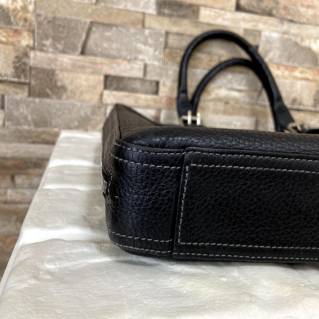 【美品】GIVENCHY　オールレザー　ビジネスバッグ　シボ革　ロゴ片押し