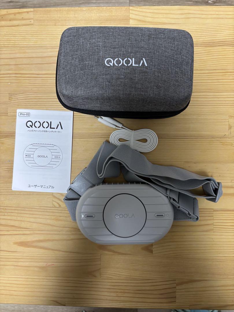 ヒ*ー様 ハンズフリーバンド付きハンディクーラー【QOOLA Pro