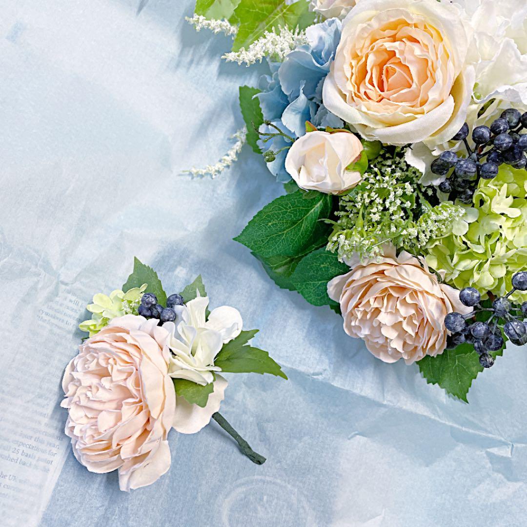 ナチュラルクラッチ ウェディングブーケセット YUZUMIYA_COM