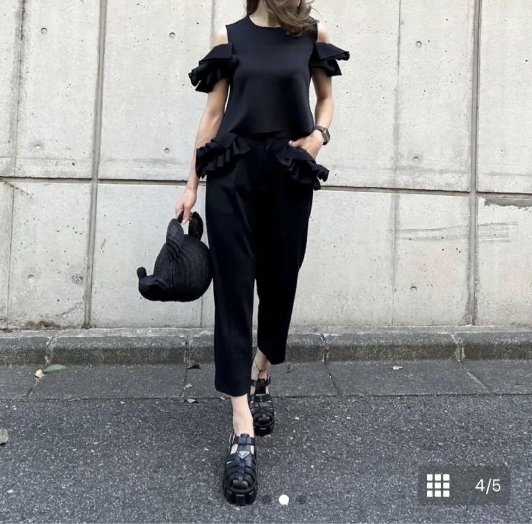 新品】cygne シーニュ フリルパンツ ブラック