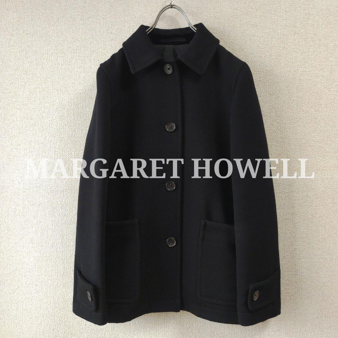 【美品】MARGARET HOWELL ショートコート 黒 ウールジャケット 【美品】MARGARET HOWELL ショートコート 黒 ウールジャケット