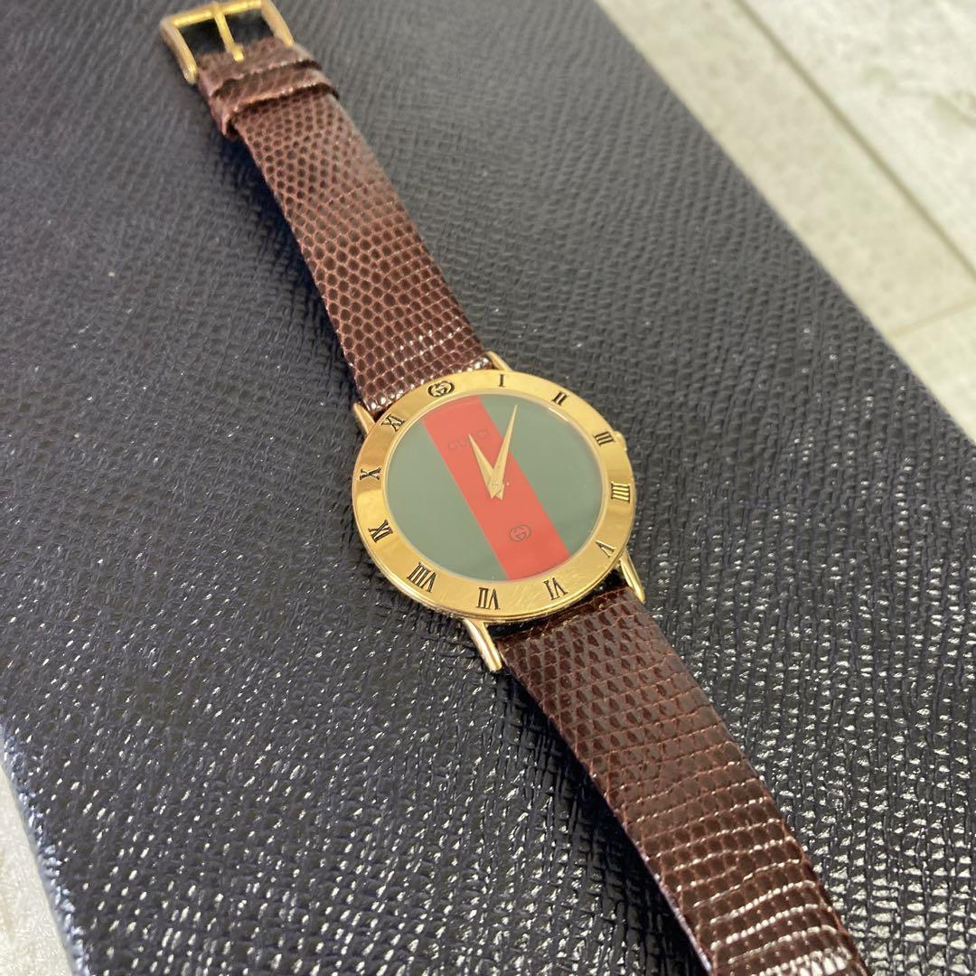 グッチ GUCCI 腕時計 3000M ヴィンテージ シェリーライン メンズ