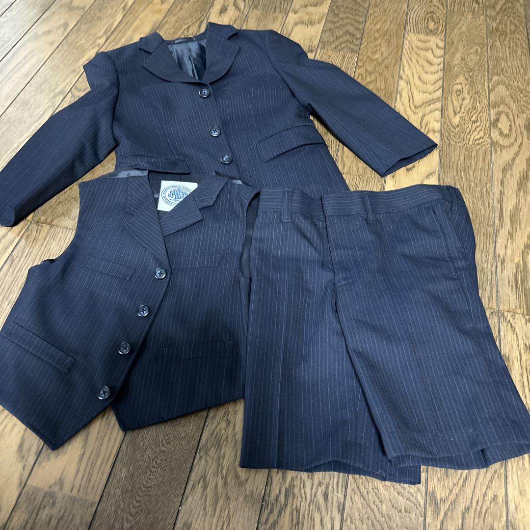 Boys ストライプフォーマルスーツ ネイビー 120cm(シャツ
