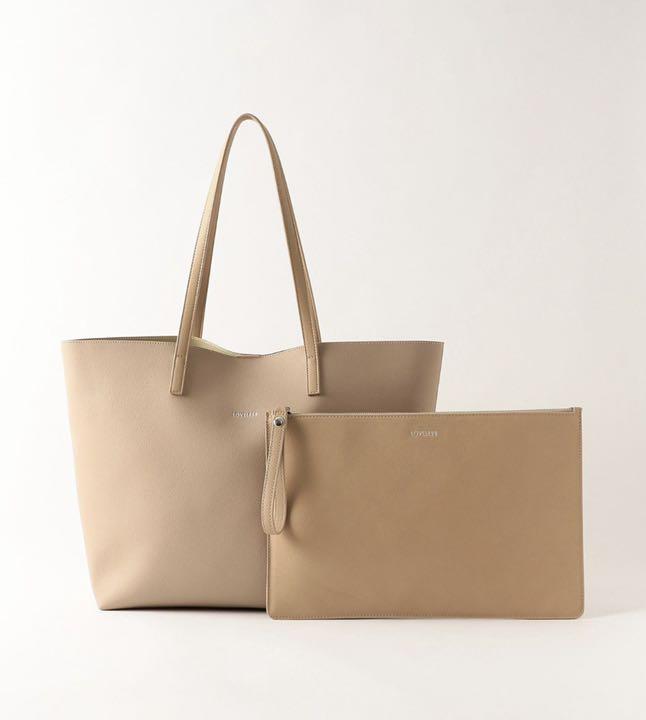 LOVELESS トートバッグ+クラッチバック付 カーキ ベージュ LOVELESS トートバッグ+クラッチバック付 カーキ ベージュ