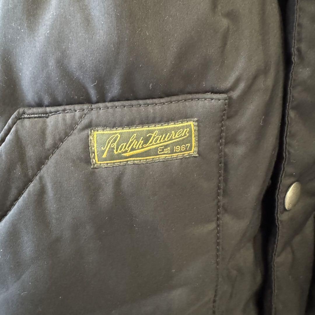 ラルフローレン　ダウンジャケット　キッズ　L 150 ブラック　黒　刺繍ロゴ