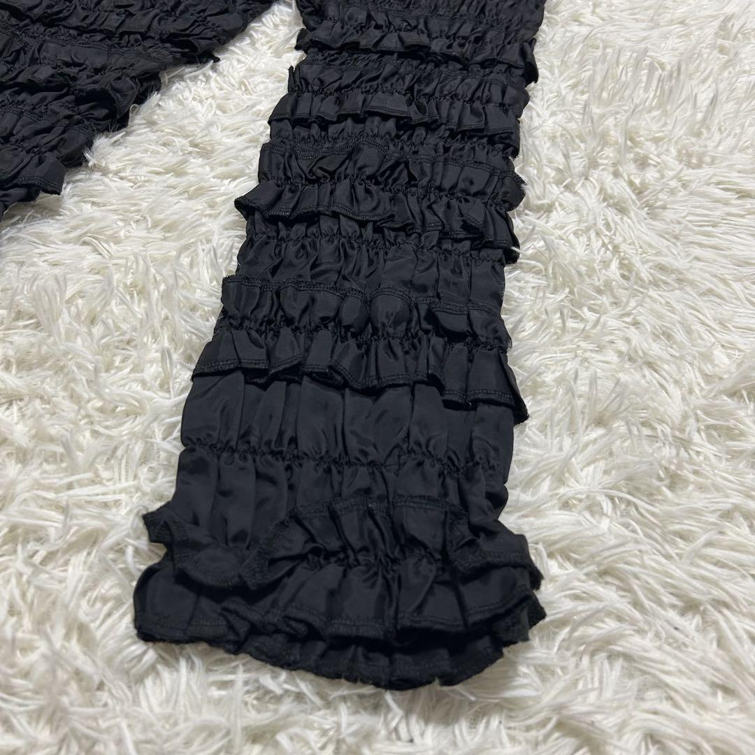コムデギャルソンCOMME des GARCONS サテンフリル切替ウール