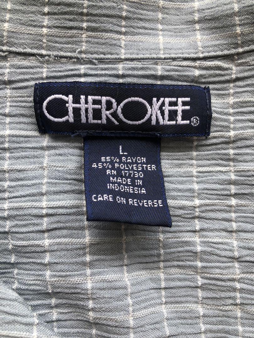 CHEROKEE シワ加工？オープンカラー半袖シャツ　レーヨン　開襟シャツ