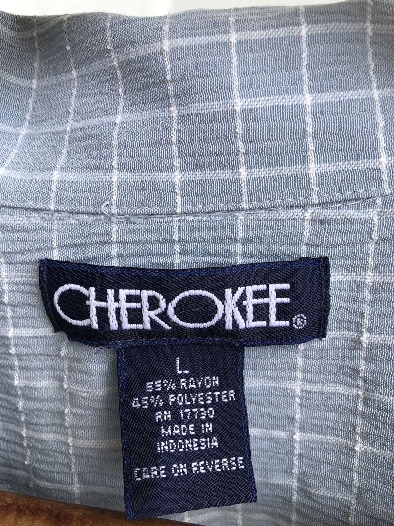 CHEROKEE シワ加工？オープンカラー半袖シャツ　レーヨン　開襟シャツ