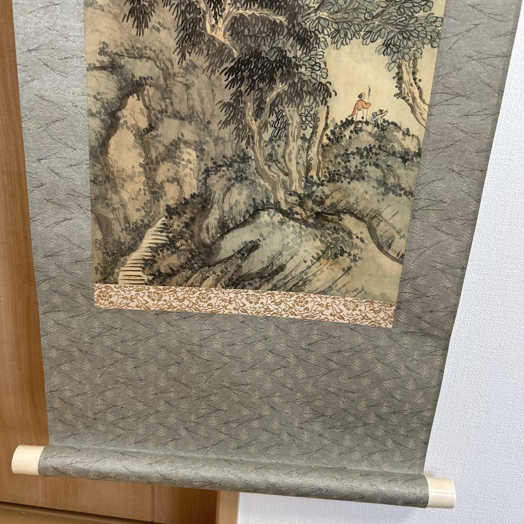 山水色彩画　中国書　掛け軸