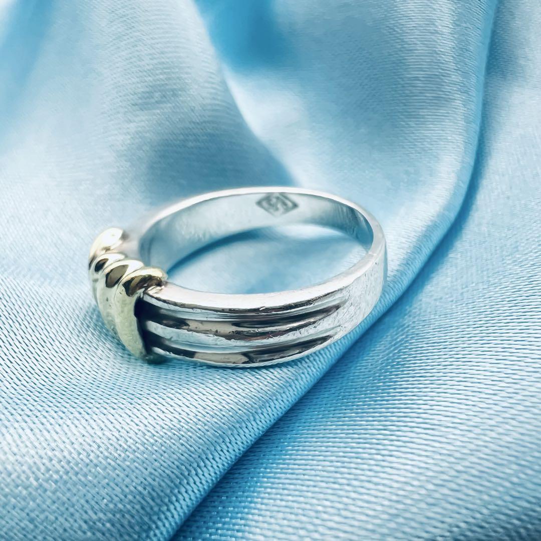 レア　ティファニー　18K750 & Silver コンビ　リング　ヴィンテージ