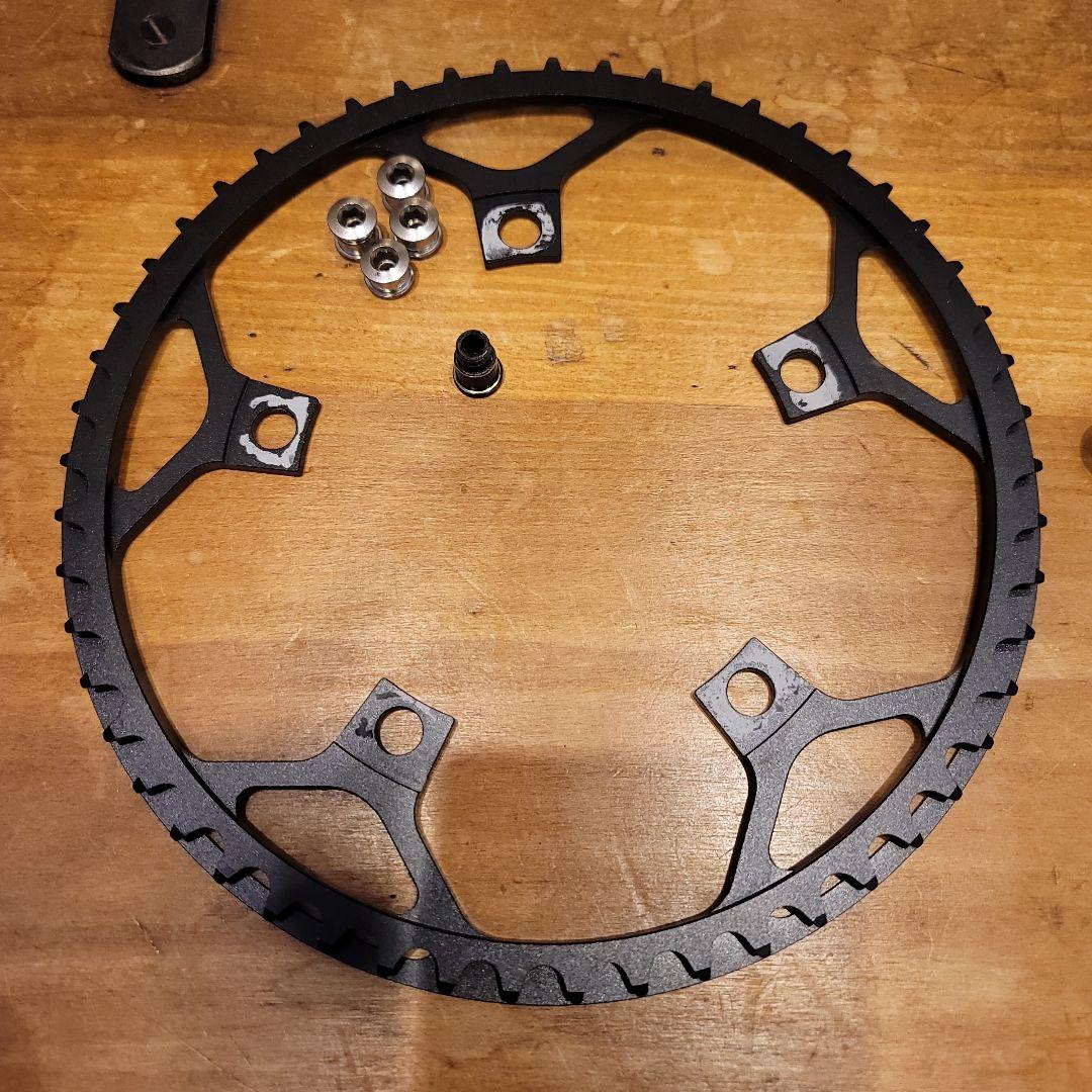 ブロンプトンの純正クランク中古とチェーンリング53T